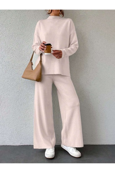 Iuliashop Knitted Set with Carla Pants in Powder Pink