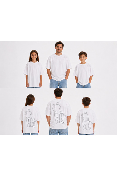 VODEXA Father's Boy and Daughter's Girl Oversize T-Shirt with Family Print (S...