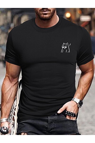 classy moda Άνετη εφαρμογή, Oversize, Μίνιμαλ μπλούζα με στάμπα μπροστά, κοντ...