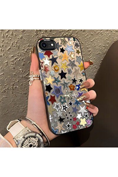 PATTERNOVA iPhone 7/8/SE 2020 2022 Uyumlu Yüksek Kaliteli Yıldız ve Ay Desenl...