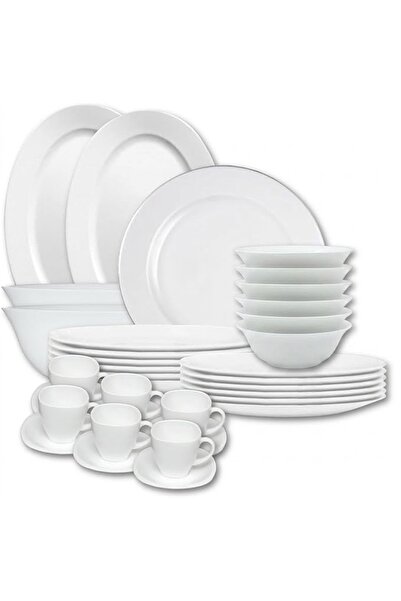 Zinora 40 Pcs Opal ware Dinner set 6 Dinner plate 6 Dessert plate 6 Soup plat...