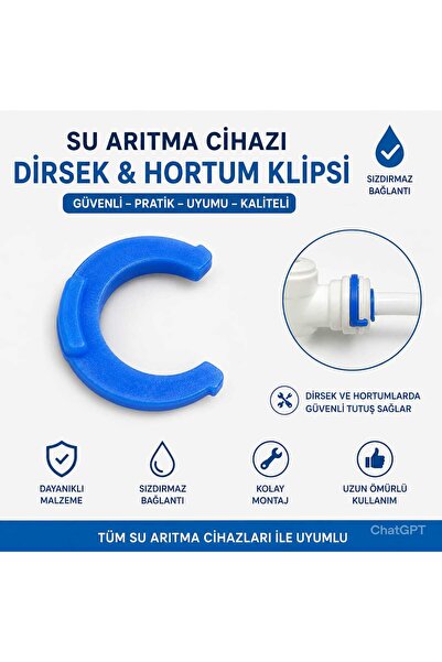 RSN su arıtma cihazı hortumu dirsek C klips 50 adet