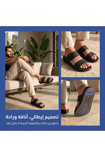 SAUDI STEPS شباشب رجالية عربية فريدة من نوعها بتصميم بسيط من الجلد، مصممة من ...