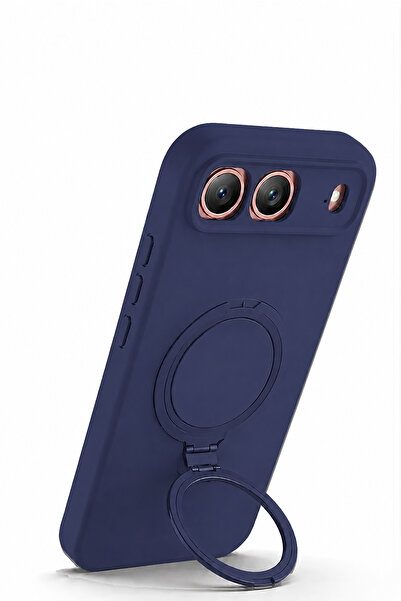 Nezih Case Tecno Spark 40 5G Uyumlu İçi Kadife Stand Olabilen Halka Yüzüklü Ş...