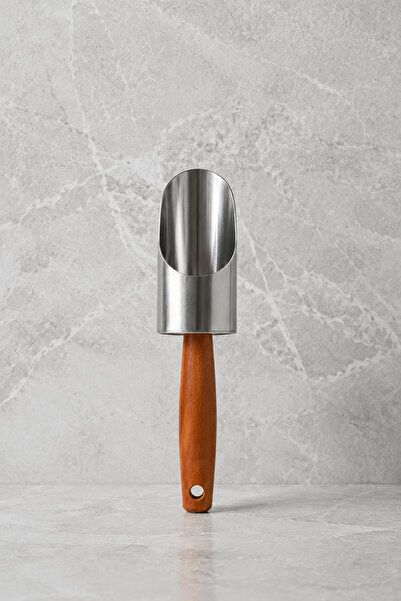 Destpak Wooden Handle Food Shovel with Wide Chamber - Both Decorative and Pra...