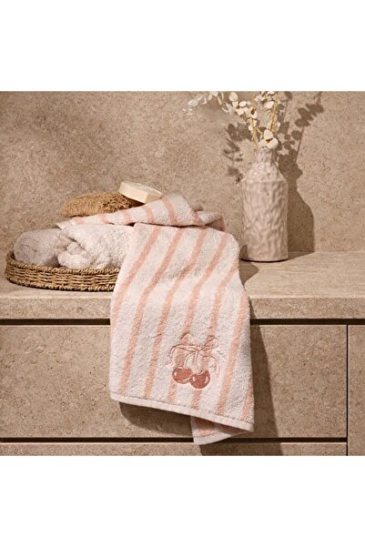 LC Waikiki Nevavm Farkıyla Soft Bemba Face Towel - Ecru / Pink - 50X90 cm