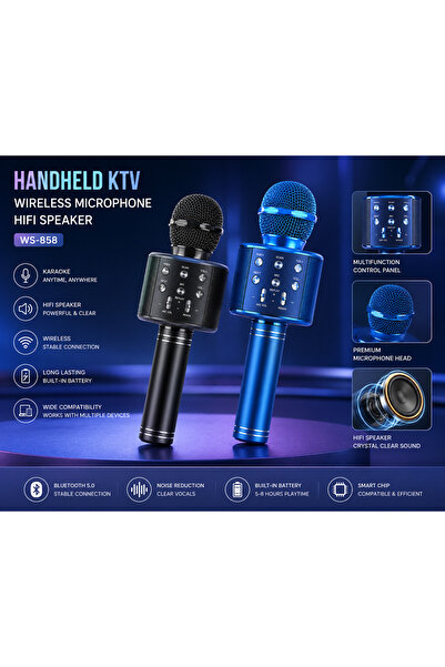 EasyLife WS-858 Portable Karaoke Mic – Wireless Bluetooth Microphone for Home...