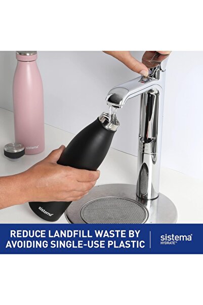 Sistema Stainless Steel Bottle, Leak-Proof, BPA/Phthalate-Free, Double-Wall I...