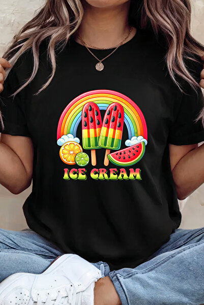Sarah's Boutique Women's T-shirt – 100% cotton – Rainbow Popsicle