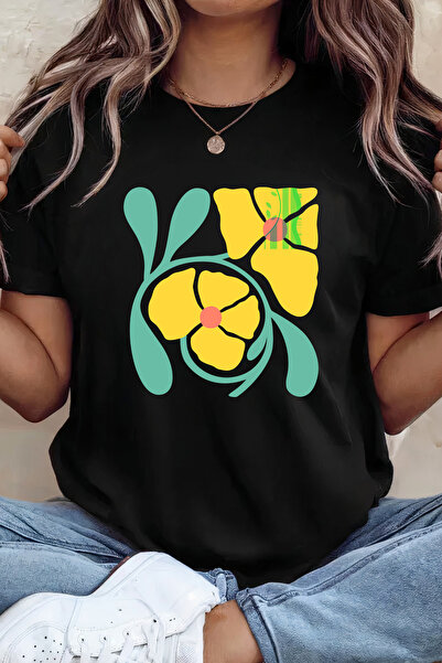 Sarah's Boutique Women's T-shirt – 100% cotton – Yellow Blooms