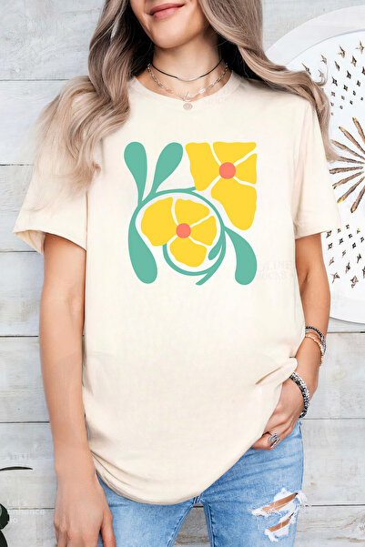 Sarah's Boutique Women's T-shirt – 100% cotton – Yellow Blooms