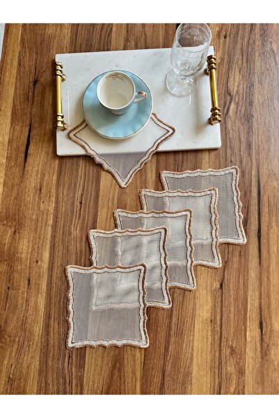 NURHAN HOME COLLECTION Set de 6 șervețele de prezentare pentru cocktail, cu b...