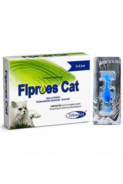 TEKNOVET Fiproes Cat Spot-On | Flea, Tick & Lice Treatment | Insecticide Acar...