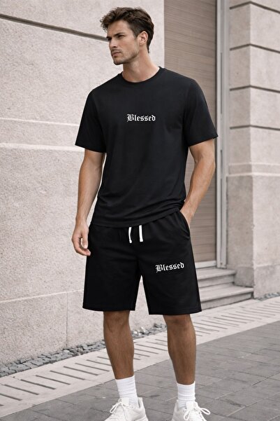 x-compass life Unisex Blessed Summer Double Set Oversize T-Shirt and Shorts Set