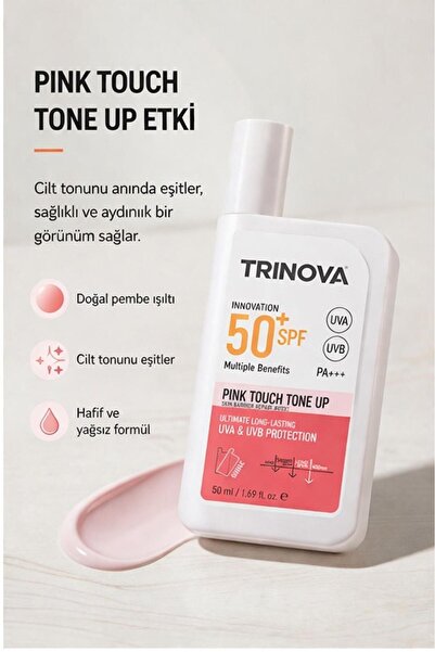 Trinova Güneş kremi ton eşitleyici pink touch tone up