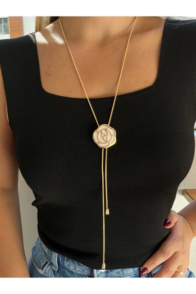 Twinssis Accessories Gold Kadın Asansörlü Y Model Kolye