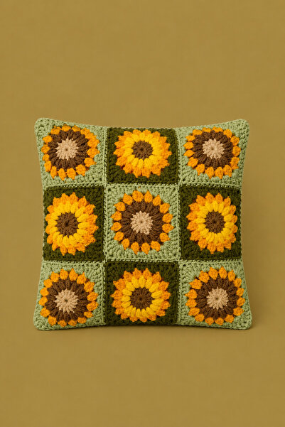 Little Wow! Things Sunny Harvest Rustik Bohem Ayçiçeği El Örgüsü Dekoratif Ko...
