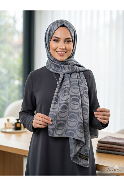 Larissa Scarf Valen İpek Jakarlı Şal Geometri desenli özel dokuma