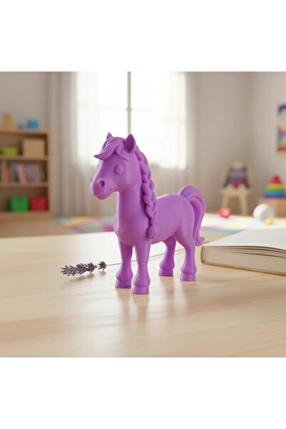 OEM Figurină Cal cu Coamă Împletită Decor Jucărie Mică Plastic 15 mm