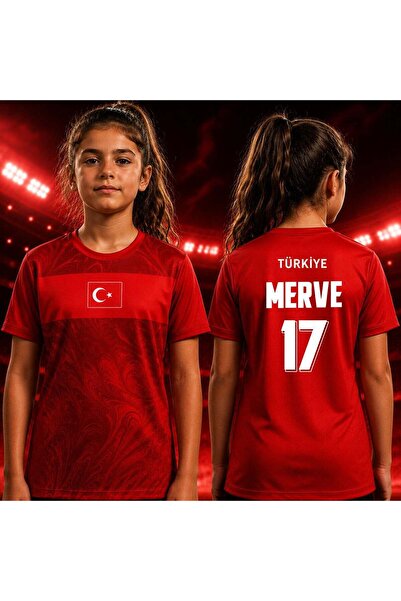 Bk Gift Kişiye Özel İsimli ve Numaralı Türkiye Milli Takım Kız Çocuk Forması ...