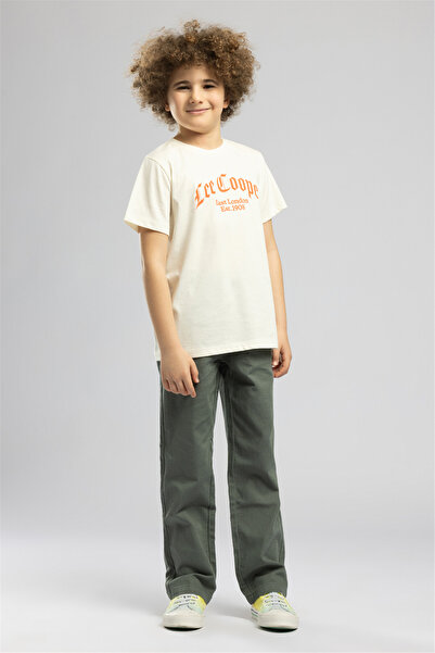 Lee Cooper Antique Boy's Basic Crew Neck T-Shirt White