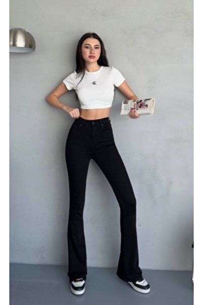 komera Women's Spanish Black Color 3449_S14 High Waist 100% Cotton Jeans