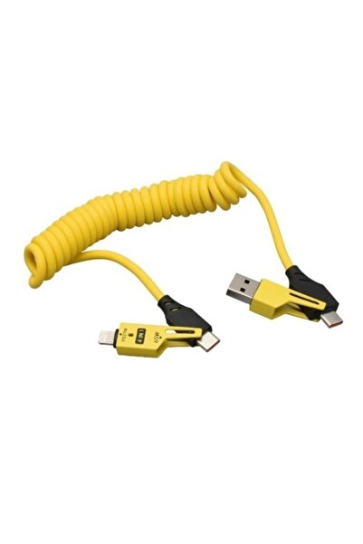 E-ANAMAG Cablu de date 4 in 1, Quick charge 65W/27W, Design compact, USB, Typ...