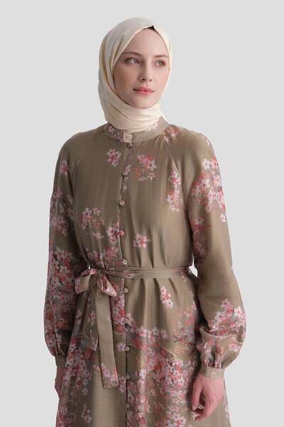 Armine Floral Patterned Dress Water Green