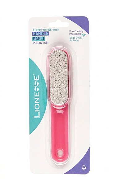 Lionesse Saplı Ponza Taşı PS-23 Pembe – Topuk ve Ayak Törpüsü, Ergonomik Sapl...