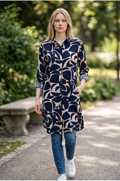 VETRE Women's Plus Size Long Viscose Shirt