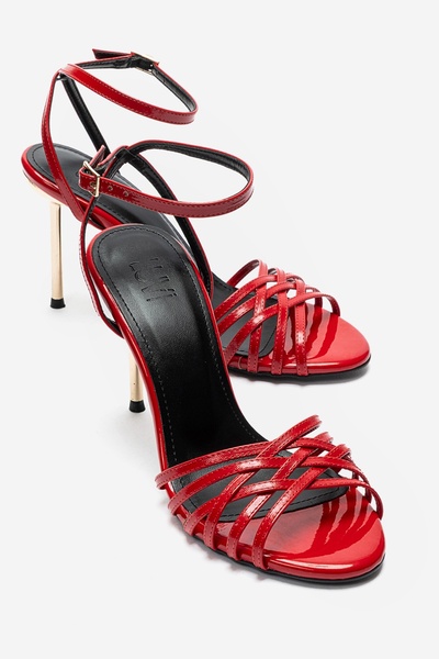 LuviShoes Pantofi cu toc pentru femei LORION, roșii, cu bandă subțire