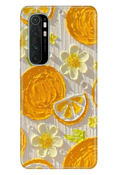 Cekuonline Xiaomi Mi Note 10 Lite Kılıf Lemon Temalı Desenli Darbe Emici Silikon