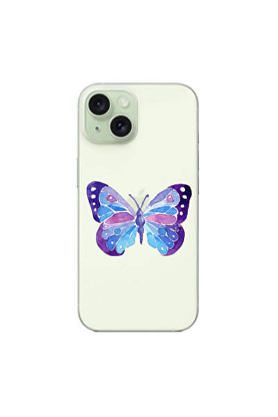 Other Apple iPhone 15 Plus Big Butterfly Transparent Silicone TPU Θήκη