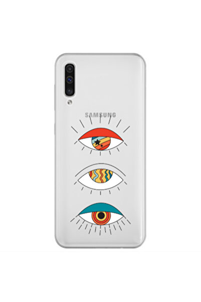 Other Samsung A70 3 different eyes Transparent Silicone TPU Θήκη