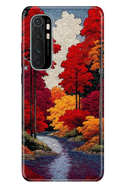 Cekuonline Xiaomi Mi Note 10 Lite Kılıf Orman Temalı Desenli Darbe Emici Silikon