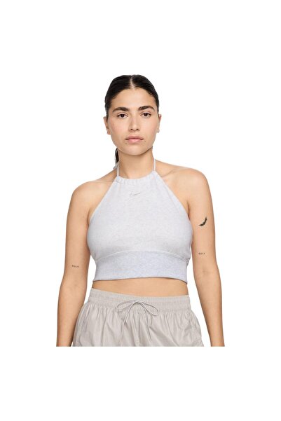 Nike Γυναικείο Αμάνικο Αθλητικό Τοπ Halter από Φρεντς Τέρι, Κοντό, Χαλαρό, Μέ...