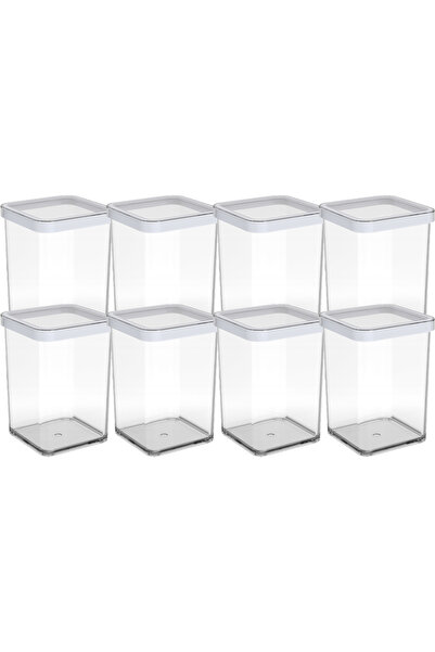 Rotho Recipient pătrat pentru dulciuri 8x1L LOFT alb