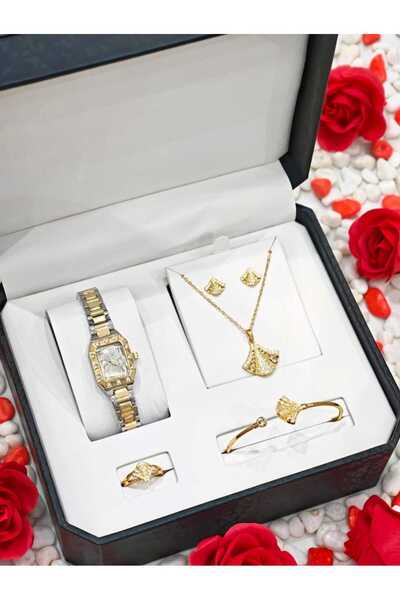 STRIVA Rose Gold Luxury Color Set Multi Watch Women's Accessories 5 Piece Set