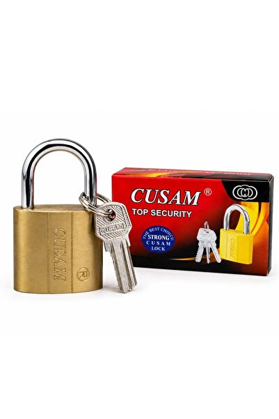 Zenorius Lacat Galben, Gusam 63mm, Metalic, cu 3 Chei