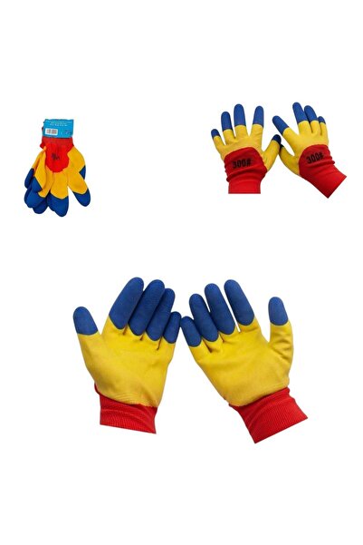 Zenorius Manusi de Protectie Acoperite cu Latex , Marimea 10, Albastru, Galbe...