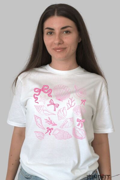 GILDAN Tricou Vara Cu Imprimeu Roz