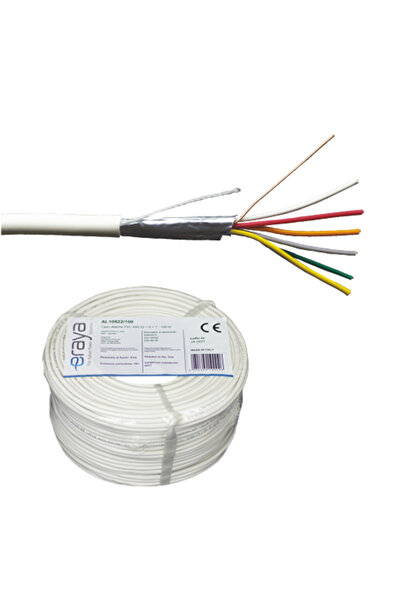 ALPERAYAKKABI 6-core shielded alarm cable, solid copper, 100m - eRaya AL10622...
