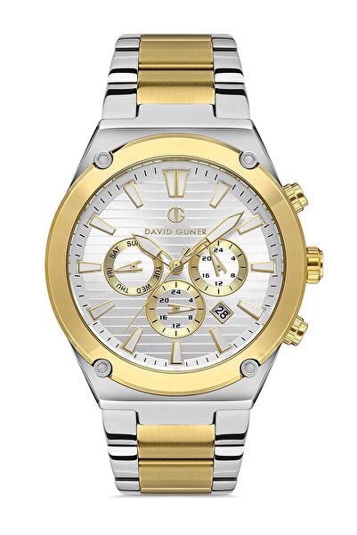 DAVID GUNER Men's Wristwatch Silver Dial Yellow and White Case Dg-8360Ga-D1