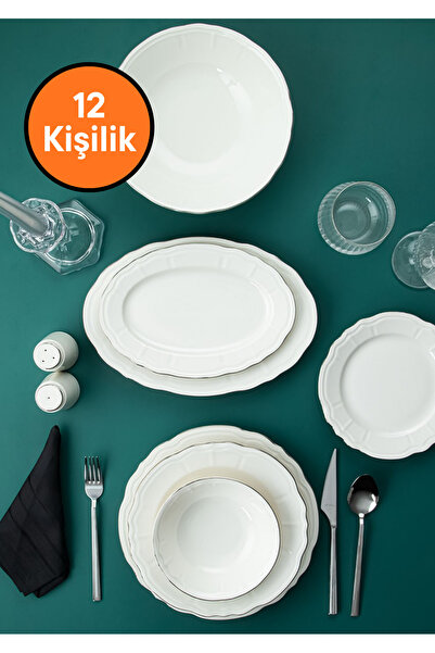 Aryıldız 60 Parça Tıffany Yemek Takımı Platin AR262405