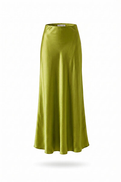 MAGARDE FUSTĂ MAXI DIN SATIN - VERDE