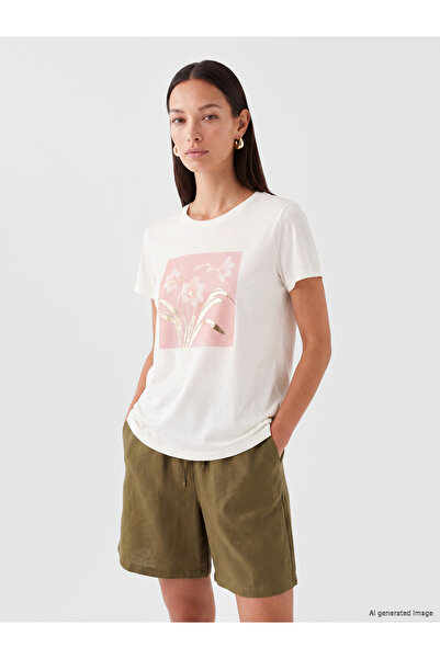 LC Waikiki Crew Neck Flower Printed Women's T-Shirt