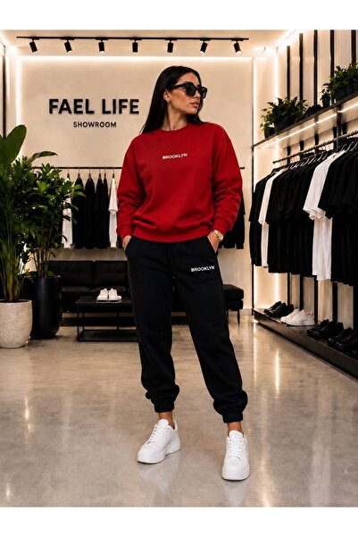 FAEL LİFE SET UNISEX CU GULER LARG ȘI PANTALONI DE TRENING CU IMPRIMEU BROKLYN