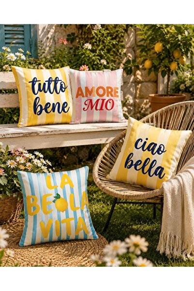 menesahome Šareni prugasti italijanski tekstualni uzorci, digitalno štampani ...
