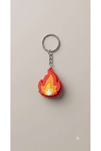 HibraPrint Clicker Flame Emoji Keychain Gift Accessory Product with Blue Switch