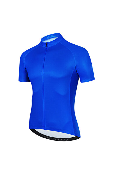Choice12 Asian size-L Blue Solid Color Summer Men Short Sleeves Cycling Jerse...